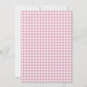 Rosa Gingham-Schwein-Mädchen-Geburtstag Einladung (Rückseite)
