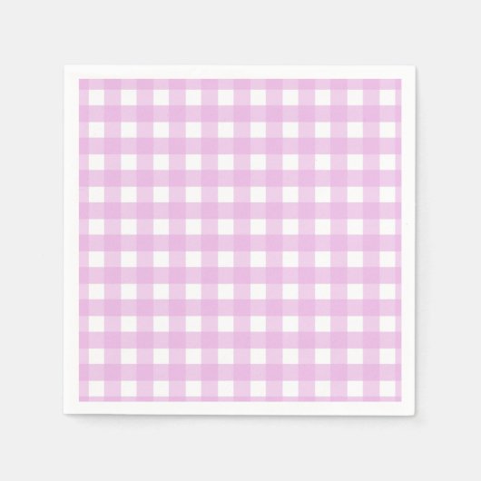 Rosa Gingham Serviette (Vorderseite)