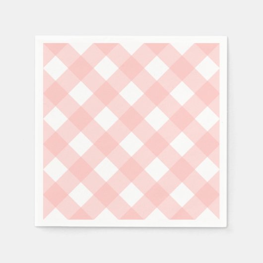 Rosa Gingham-Servietten Serviette (Vorderseite)