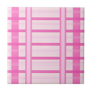 Rosa Gingham-Streifen-Karomuster Fliese