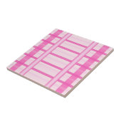 Rosa Gingham-Streifen-Karomuster Fliese (Seite)