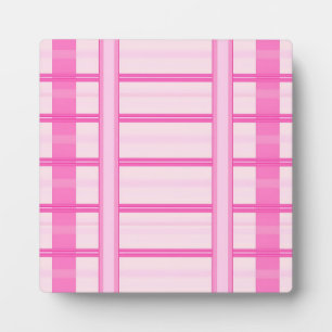 Rosa Gingham-Streifen-Karomuster Fotoplatte