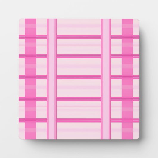Rosa Gingham-Streifen-Karomuster Fotoplatte (Vorderseite)