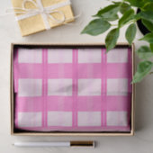 Rosa Gingham-Streifen-Karomuster Seidenpapier (Geschenk)