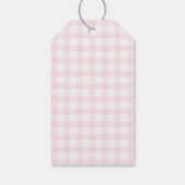 Rosa Gingham-Teddybär Beary Erster Geburtstag Geschenkanhänger (Rückseite)