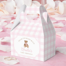 Rosa Gingham Teddybär Beary Erster Geburtstag