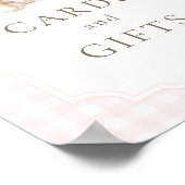 Rosa Gingham-Teddybär Karten & Geschenke Poster (Ecke)