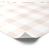 Rosa Gingham Teddybär Neutrale Babyparty Poster (Ecke)