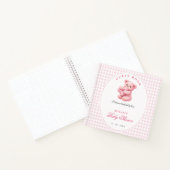 Rosa Gingham Teddybär Neutrales Babyshower Notizblock (Innenseite)
