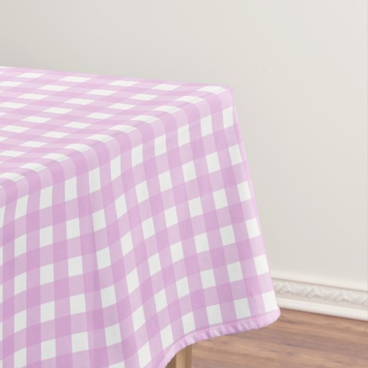 Rosa Gingham Tischdecke (Beispiel)