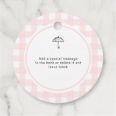 Rosa Gingham Umbrella Pop Es, wenn sie Pop Geschenkanhänger (Rückseite)