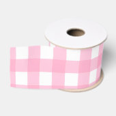 Rosa Gingham- und Polka-Dot-Geschenkpapier-Set Ripsband (Spule)