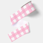 Rosa Gingham- und Polka-Dot-Geschenkpapier-Set Ripsband (Rückseite)