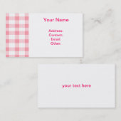 Rosa Gingham Visitenkarte (Vorne/Hinten)