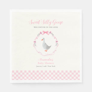 Rosa Gingham-Waldland Alberner Gans Mädchen Baby S Serviette