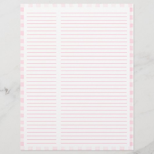 Rosa Gingham Wappen Monogramm Rezept (Rückseite)