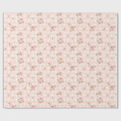 Rosa Gingham-Wasserfarben-Blumen-Geschenkpapier Geschenkpapier (Flach)