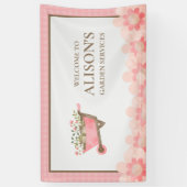 Rosa Gingham Watercolor Garden Banner (Vertikal)