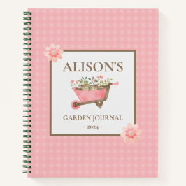 Rosa Gingham Watercolor Garden Notizblock