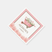 Rosa Gingham Watercolor Garden Serviette (Ecke)