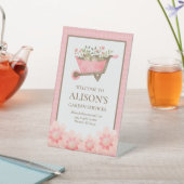 Rosa Gingham Watercolor Garden Sockelschild (In SItu)