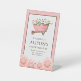 Rosa Gingham Watercolor Garden Sockelschild