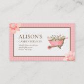 Rosa Gingham Watercolor Garden Visitenkarte (Vorderseite)