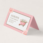 Rosa Gingham Watercolor Garden Visitenkarten (Vorderseite)