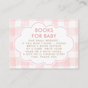 Rosa Gingham Wellenrahmen Bücher für Baby-Anfrage Begleitkarte