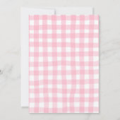 Rosa Gingham Whimsical-Picknick-Junggesellinnenabs Einladung (Rückseite)