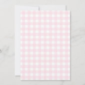 Rosa Gingham "Zwei Mal so viel Spaß" Mädchen 2. Ge Einladung (Rückseite)