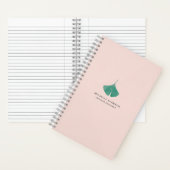 Rosa Ginkgo Leaf Einfache Natur Notizblock (Innen)