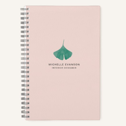 Rosa Ginkgo Leaf Einfache Natur Notizblock (Vorderseite)
