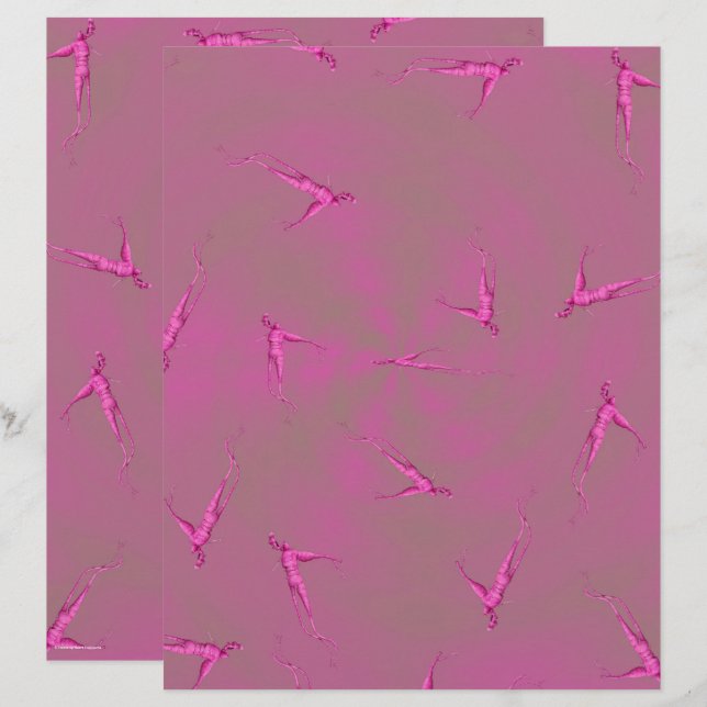 Rosa Ginseng-Mann-Schabblattpapier 2-seitige Seite (Vorne/Hinten)