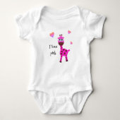Rosa Giraffe Baby Strampler (Vorderseite)