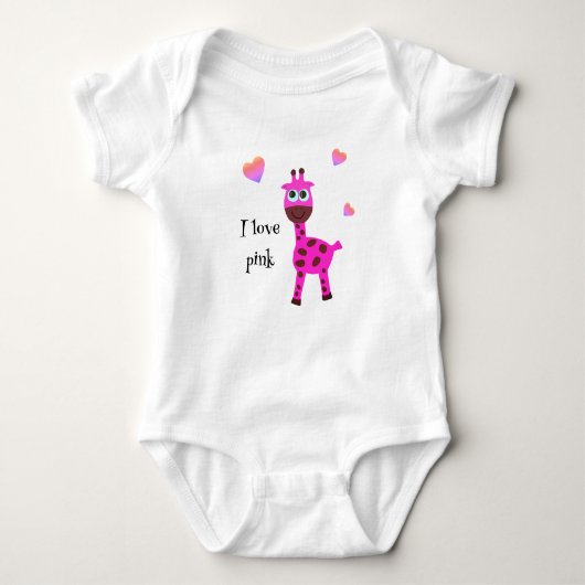 Rosa Giraffe Baby Strampler (Vorderseite)