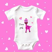Rosa Giraffe Baby Strampler