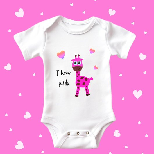 Rosa Giraffe Baby Strampler