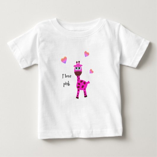 Rosa Giraffe Baby T-shirt (Vorderseite)
