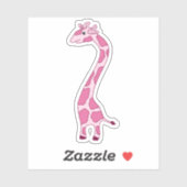 Rosa Giraffe Cartoon Laptop Sticker (Blatt)
