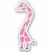 Rosa Giraffe Cartoon Laptop Sticker (Vorderseite)