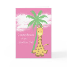 Rosa Giraffe der neuen Babyglückwünsche
