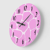 Rosa Giraffe Druckwand Uhr (Winkel)