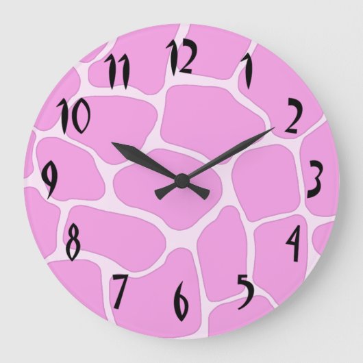Rosa Giraffe Druckwand Uhr (Vorderseite)