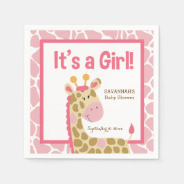 Rosa Giraffe Es ist ein Mädchen von Napkins Serviette