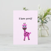 Rosa Giraffe Feiertagskarte (Stehend Vorderseite)