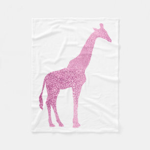 Rosa Giraffe Fleecedecke