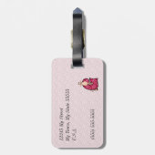 Rosa Giraffe für Mädchen Letter G Animal Print Gepäckanhänger (Rückseite vertikal)