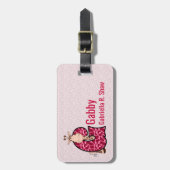Rosa Giraffe für Mädchen Letter G Animal Print Lug Gepäckanhänger (Vorderseite vertikal)