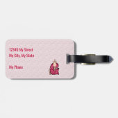 Rosa Giraffe für Mädchen Letter G Animal Print Lug Gepäckanhänger (Rückseite horizontal)